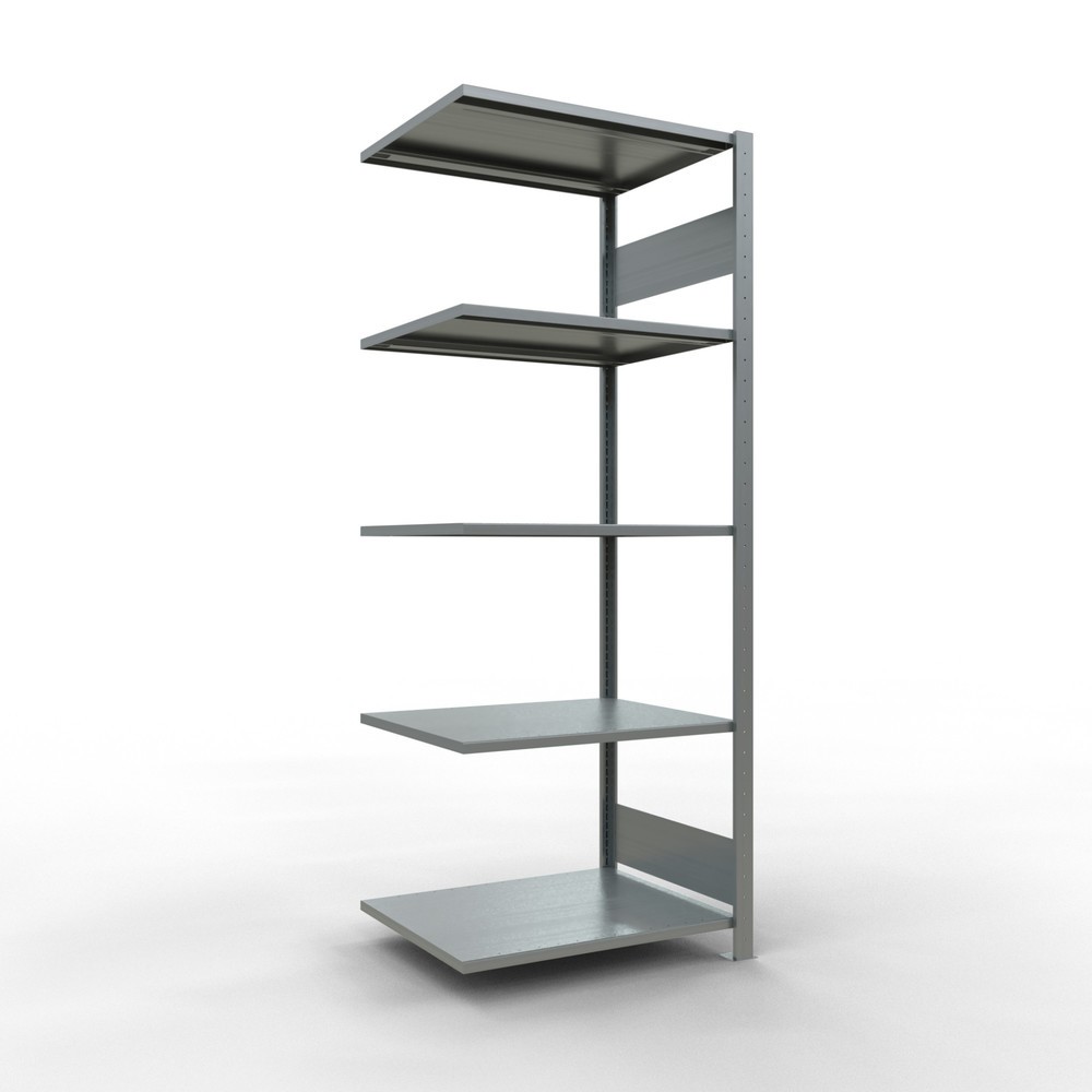 Immagine del prodotto: Scaffalatura a ripiani SCHULTE, montaggio a incastro, campata aggiuntiva, portata per piano 150 kg, zincata, AxLxP 2.000 x 750 x 600 mm
