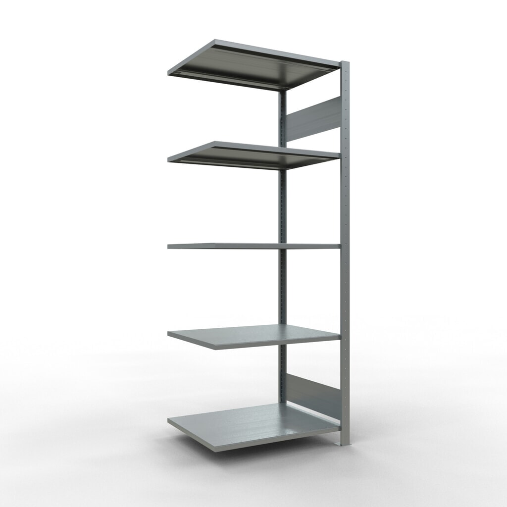 Immagine del prodotto: Scaffalatura a ripiani SCHULTE, montaggio a incastro, campata aggiuntiva, portata per piano 150 kg, zincata, AxLxP 2.000 x 750 x 600 mm