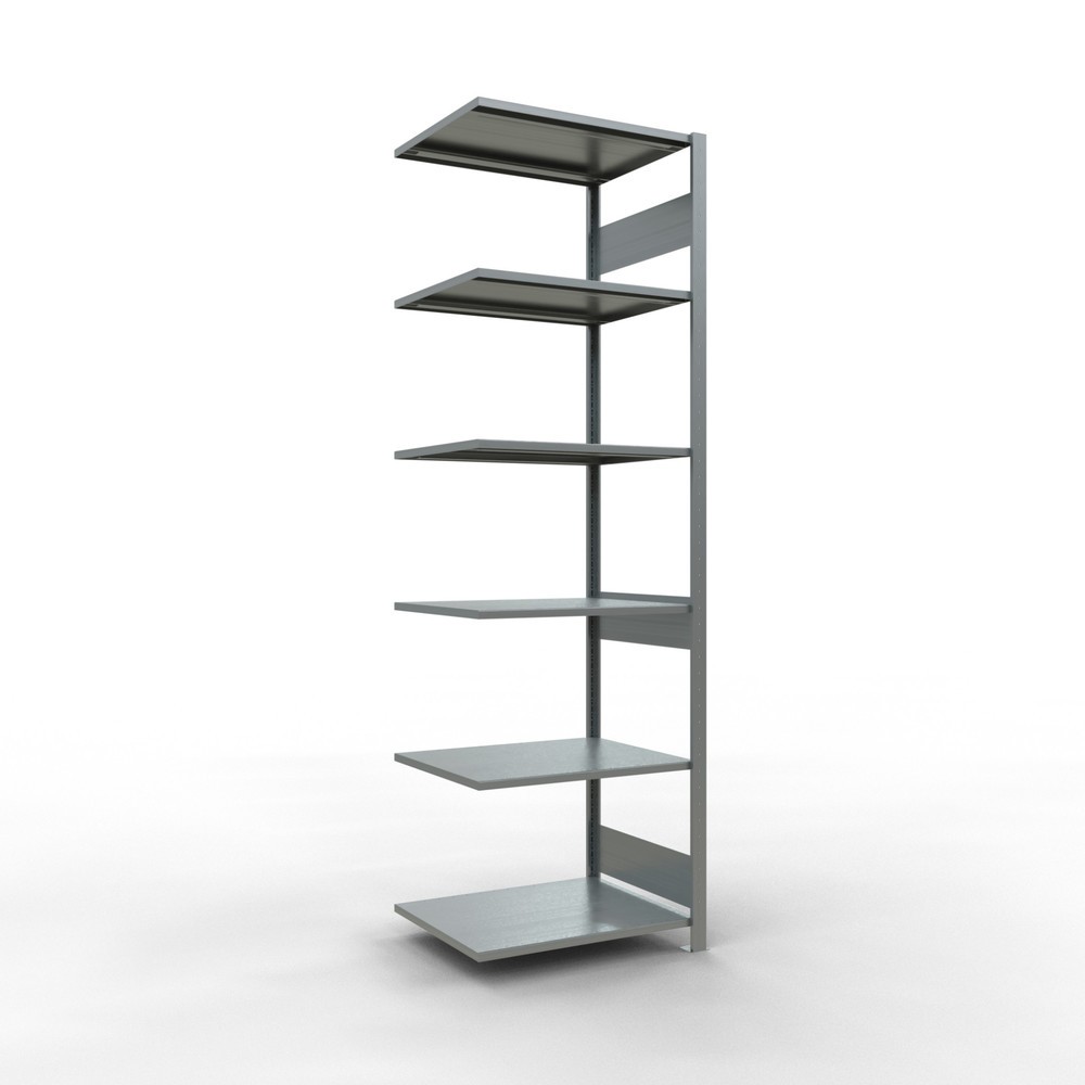 Immagine del prodotto: Scaffalatura a ripiani SCHULTE, montaggio a incastro, campata aggiuntiva, portata per piano 150 kg, zincata, AxLxP 2.500 x 750 x 600 mm