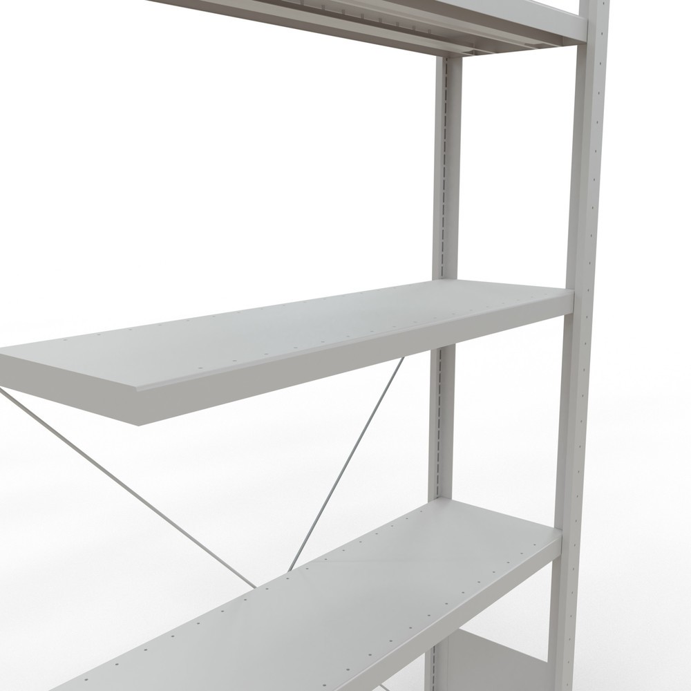 Immagine del prodotto n. 5: Scaffalatura a ripiani SCHULTE, montaggio a incastro, campata aggiuntiva, portata per piano 330 kg, grigio chiaro, AxLxP 2.000 x 1.000 x 300 mm