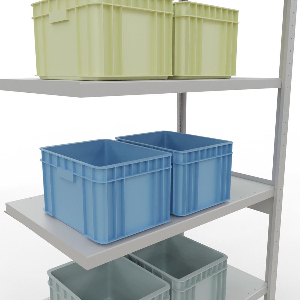 Immagine del prodotto n. 4: Scaffalatura a ripiani SCHULTE, montaggio a incastro, campata aggiuntiva, portata per piano 330 kg, grigio chiaro, AxLxP 2.500 x 1.000 x 600 mm