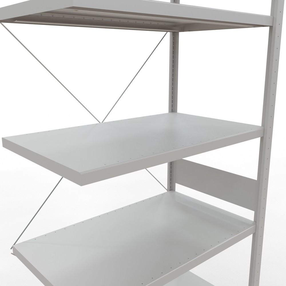 Immagine del prodotto n. 5: Scaffalatura a ripiani SCHULTE, montaggio a incastro, campata aggiuntiva, portata per piano 330 kg, grigio chiaro, AxLxP 3.000 x 1.000 x 600 mm
