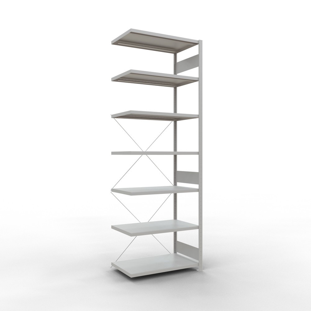Immagine del prodotto: Scaffalatura a ripiani SCHULTE, montaggio a incastro, campata aggiuntiva, portata per piano 330 kg, grigio chiaro, AxLxP 3.000 x 1.000 x 600 mm