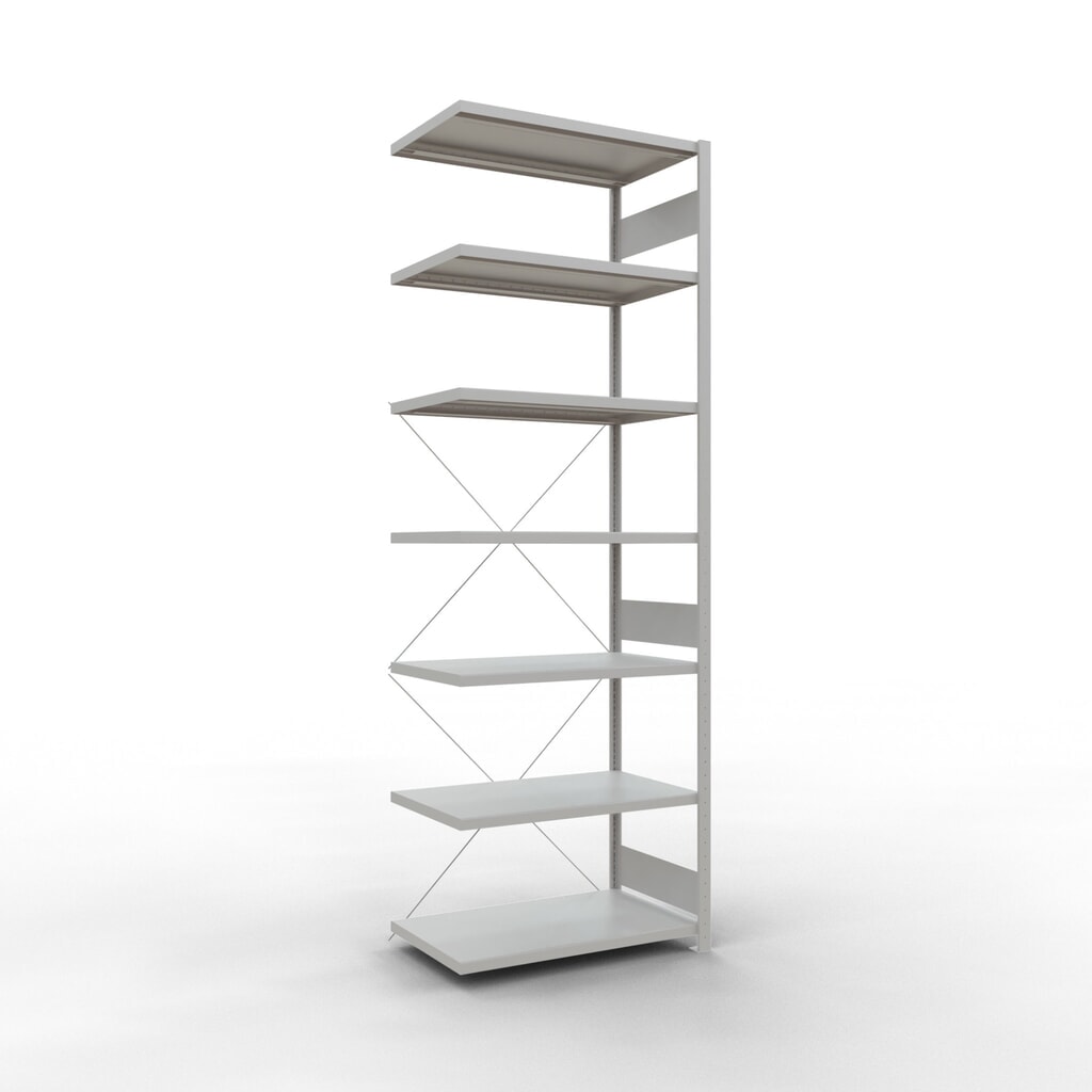 Immagine del prodotto: Scaffalatura a ripiani SCHULTE, montaggio a incastro, campata aggiuntiva, portata per piano 330 kg, grigio chiaro, AxLxP 3.000 x 1.000 x 600 mm