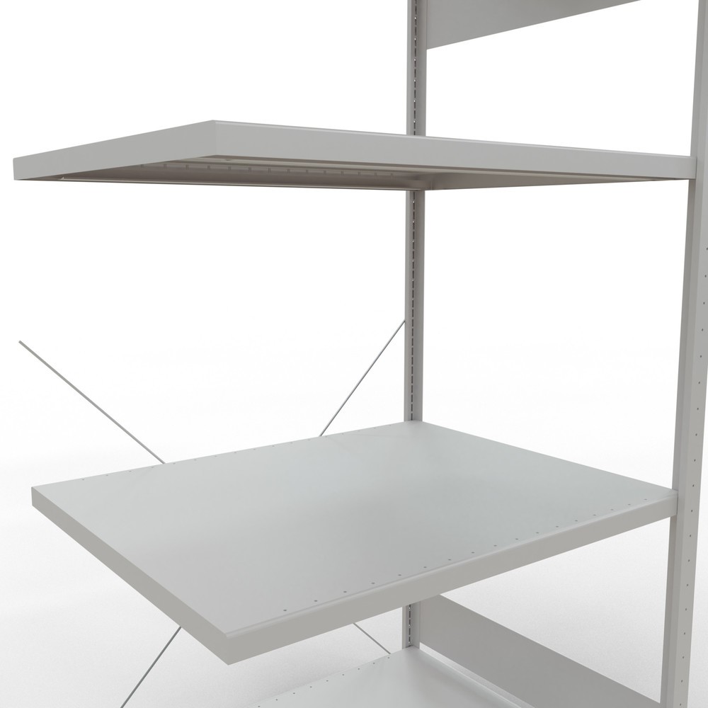 Immagine del prodotto n. 5: Scaffalatura a ripiani SCHULTE, montaggio a incastro, campata aggiuntiva, portata per piano 330 kg, grigio chiaro, AxLxP 2.000 x 1.000 x 800 mm