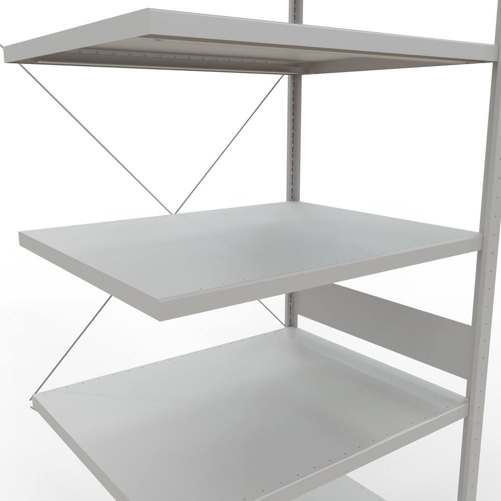Immagine del prodotto n. 5: Scaffalatura a ripiani SCHULTE, montaggio a incastro, campata aggiuntiva, portata per piano 330 kg, grigio chiaro, HxLxP 3.000 x 1.000 x 800 mm