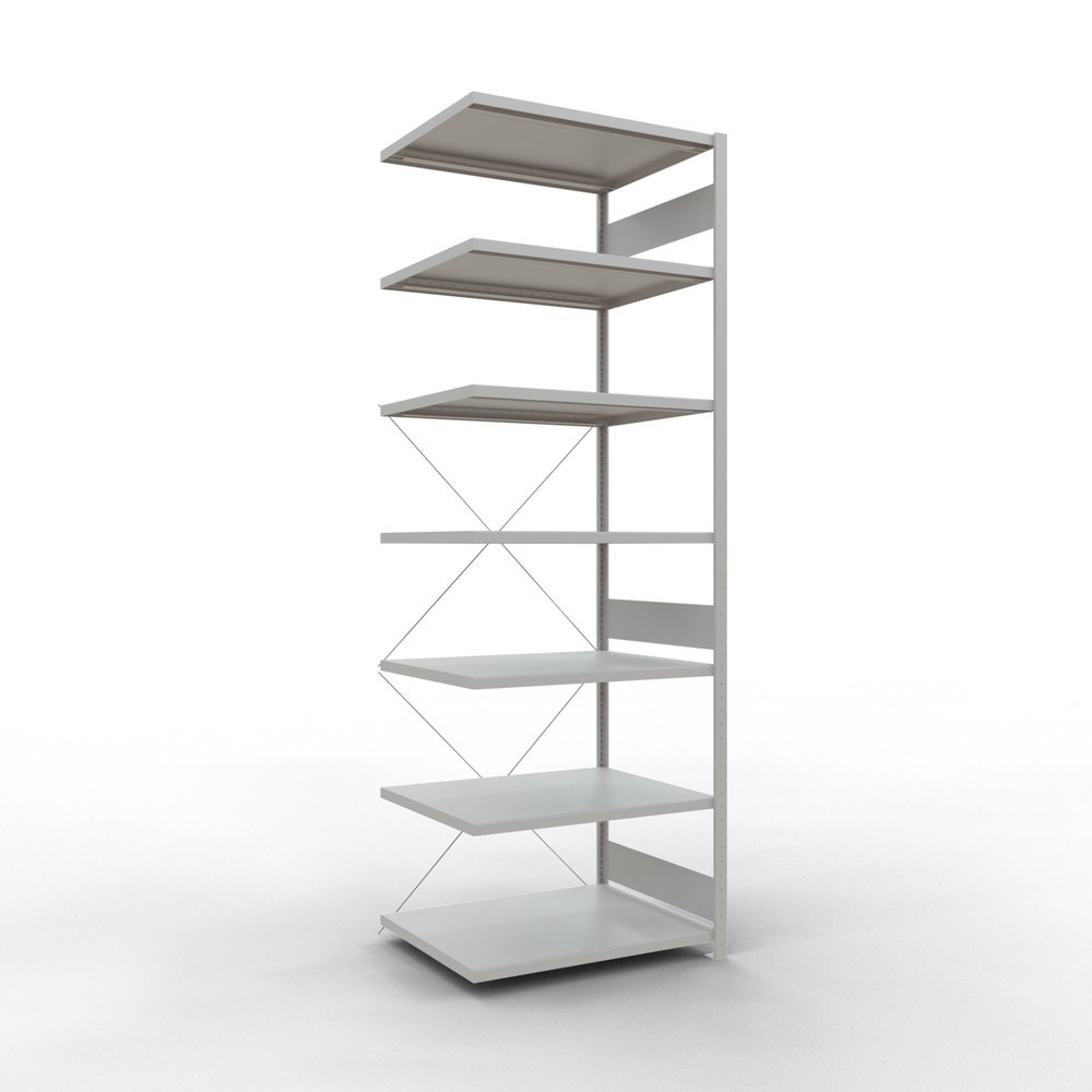 Immagine del prodotto: Scaffalatura a ripiani SCHULTE, montaggio a incastro, campata aggiuntiva, portata per piano 330 kg, grigio chiaro, HxLxP 3.000 x 1.000 x 800 mm