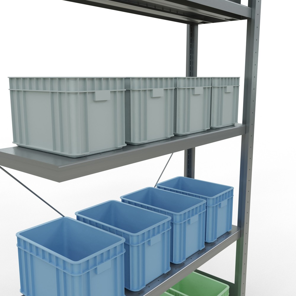 Immagine del prodotto n. 4: Scaffalatura a ripiani SCHULTE, montaggio a incastro, campata aggiuntiva, portata per piano 330 kg, zincata, AxLxP 2.000 x 1.000 x 300 mm