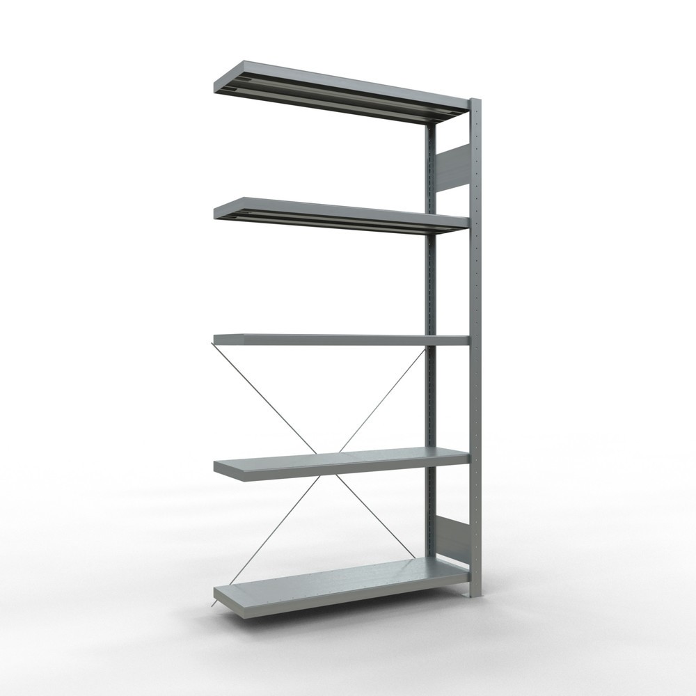 Immagine del prodotto: Scaffalatura a ripiani SCHULTE, montaggio a incastro, campata aggiuntiva, portata per piano 330 kg, zincata, AxLxP 2.000 x 1.000 x 300 mm
