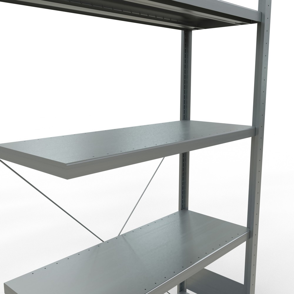 Immagine del prodotto n. 5: Scaffalatura a ripiani SCHULTE, montaggio a incastro, campata aggiuntiva, portata per piano 330 kg, zincata, AxLxP 2.000 x 1.000 x 400 mm