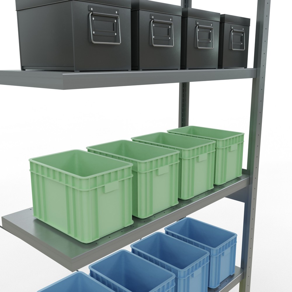 Immagine del prodotto n. 4: Scaffalatura a ripiani SCHULTE, montaggio a incastro, campata aggiuntiva, portata per piano 330 kg, zincata, AxLxP 2.500 x 1.000 x 400 mm