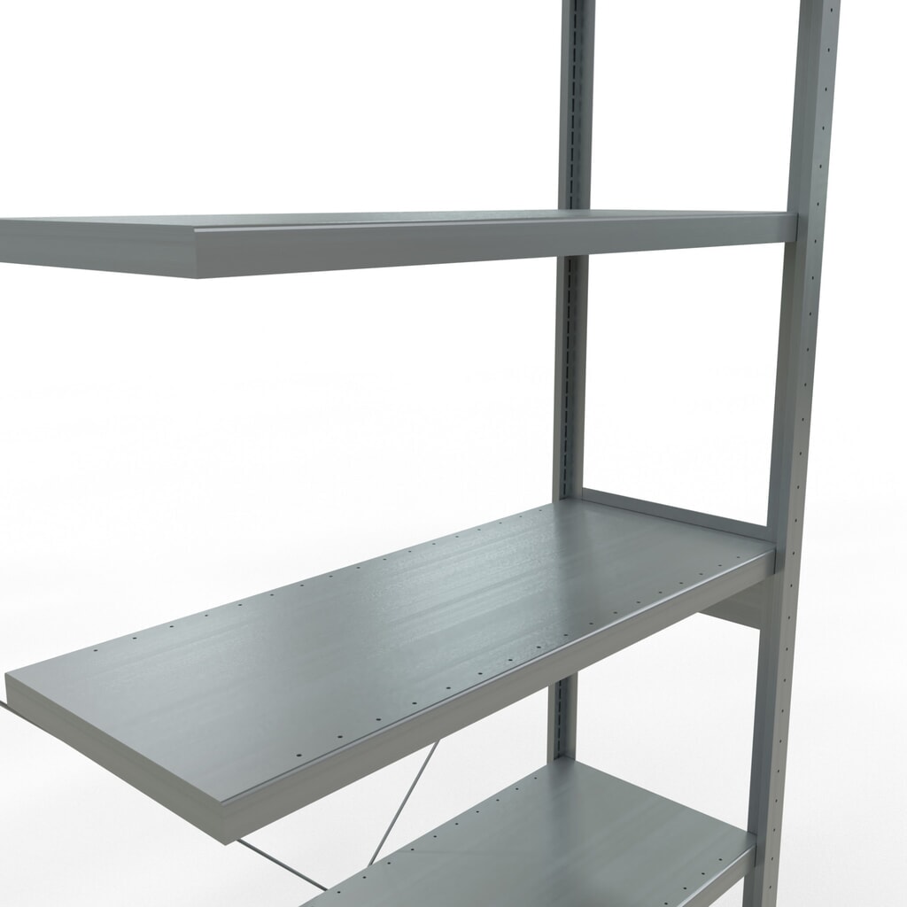 Scaffalatura a ripiani SCHULTE, montaggio a incastro, campata aggiuntiva, portata per piano 330 kg, zincata, AxLxP 2.500 x 1.000 x 400 mm Immagine del prodotto n. 5: Scaffalatura a ripiani SCHULTE, montaggio a incastro, campata aggiuntiva, portata per piano 330 kg, zincata, AxLxP 2.500 x 1.000 x 400 mm