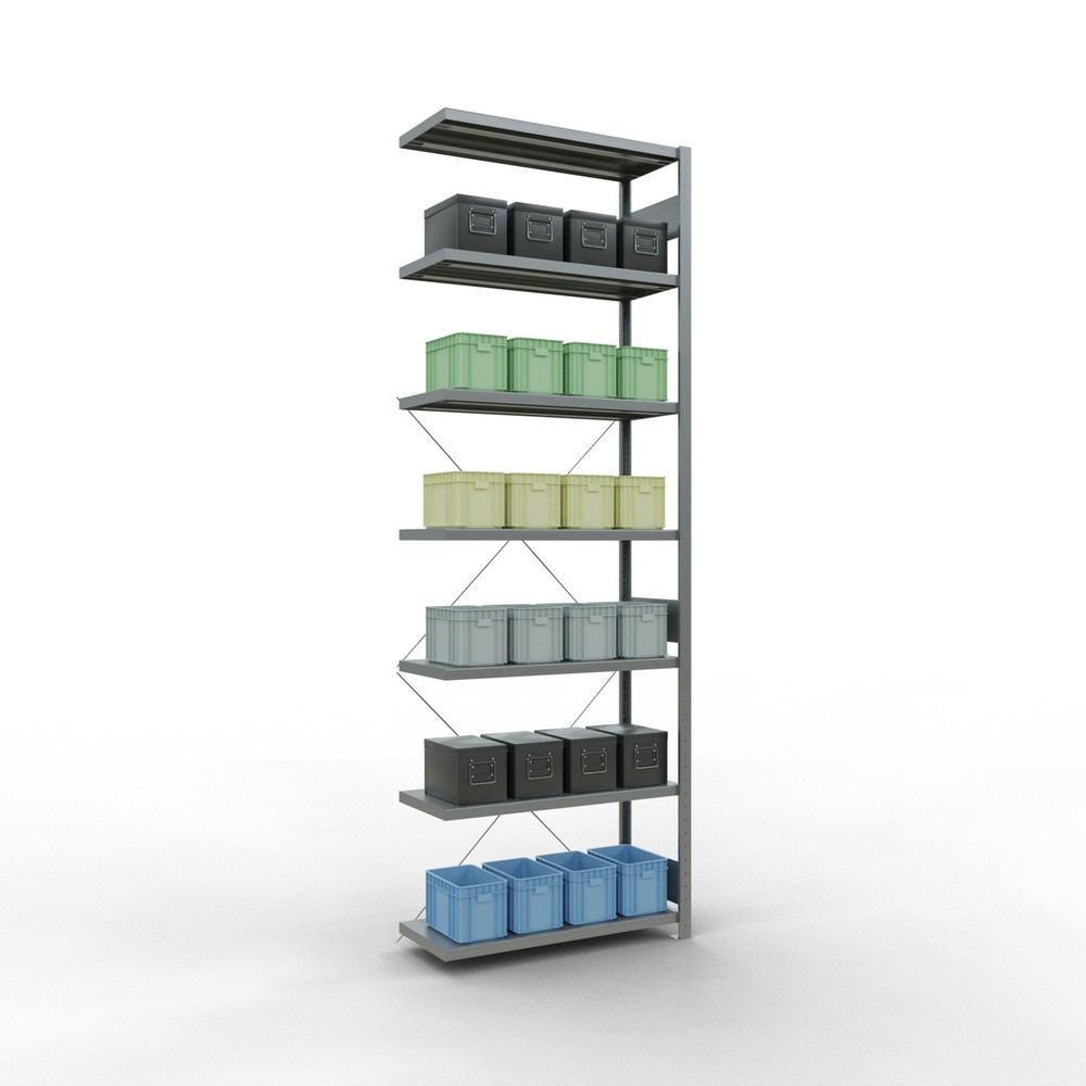 Immagine del prodotto n. 3: Scaffalatura a ripiani SCHULTE, montaggio a incastro, campata aggiuntiva, portata per piano 330 kg, zincata, AxLxP 3.000 x 1.000 x 400 mm