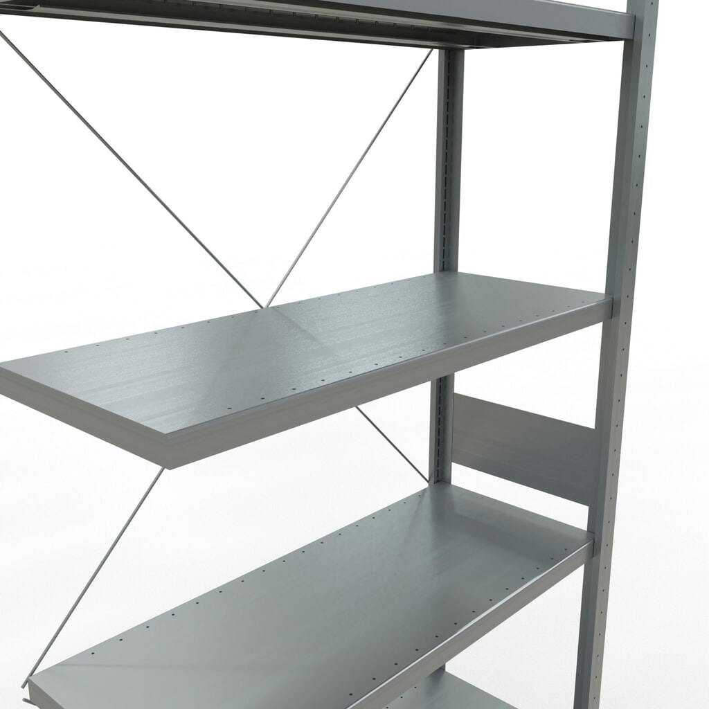 Scaffalatura a ripiani SCHULTE, montaggio a incastro, campata aggiuntiva, portata per piano 330 kg, zincata, AxLxP 3.000 x 1.000 x 400 mm Immagine del prodotto n. 5: Scaffalatura a ripiani SCHULTE, montaggio a incastro, campata aggiuntiva, portata per piano 330 kg, zincata, AxLxP 3.000 x 1.000 x 400 mm