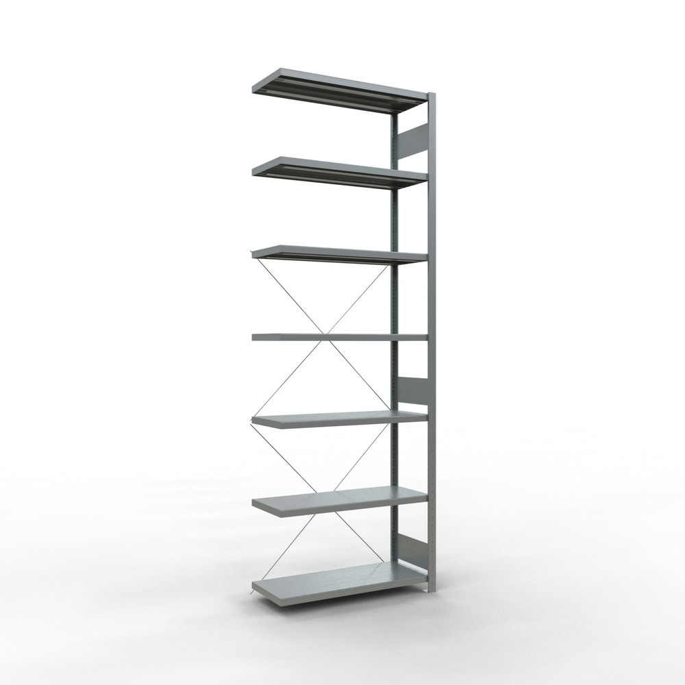 Immagine del prodotto: Scaffalatura a ripiani SCHULTE, montaggio a incastro, campata aggiuntiva, portata per piano 330 kg, zincata, AxLxP 3.000 x 1.000 x 400 mm
