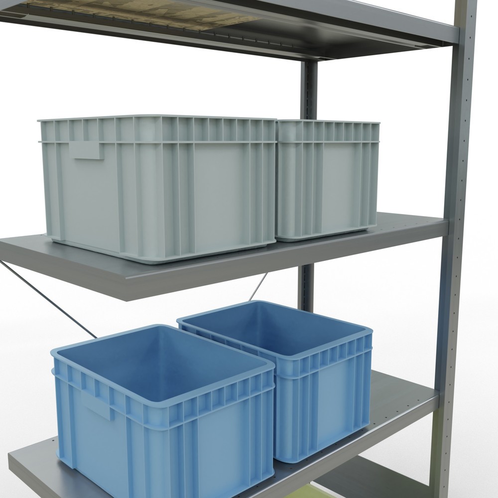 Immagine del prodotto n. 4: Scaffalatura a ripiani SCHULTE, montaggio a incastro, campata aggiuntiva, portata per piano 330 kg, zincata, AxLxP 2.000 x 1.000 x 500 mm