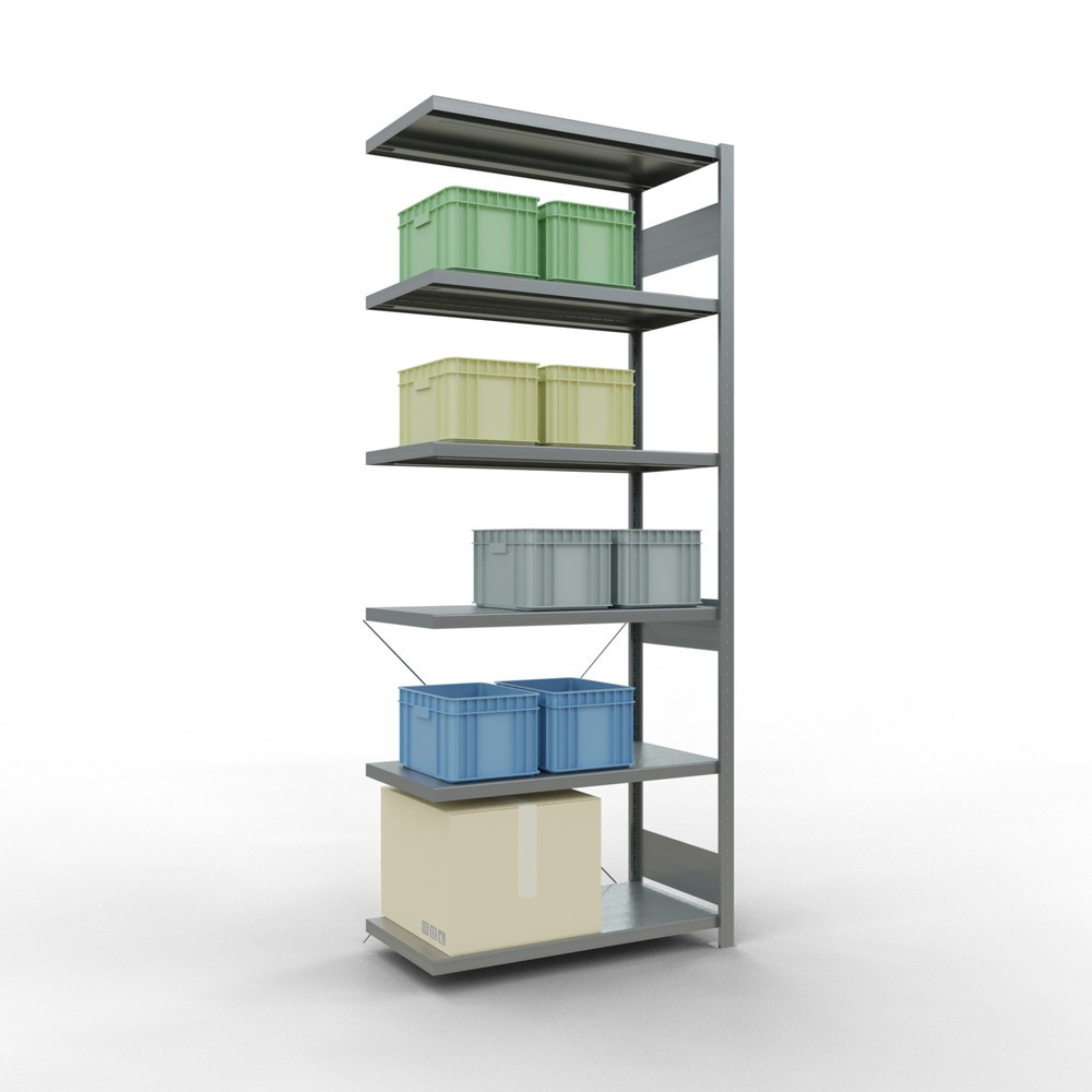 Immagine del prodotto n. 3: Scaffalatura a ripiani SCHULTE, montaggio a incastro, campata aggiuntiva, portata per piano 330 kg, zincata, HxLxP 2.500 x 1.000 x 500 mm
