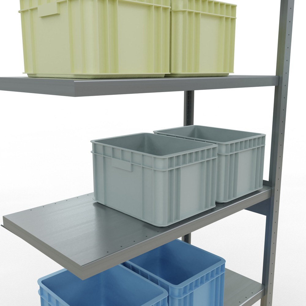 Immagine del prodotto n. 4: Scaffalatura a ripiani SCHULTE, montaggio a incastro, campata aggiuntiva, portata per piano 330 kg, zincata, HxLxP 2.500 x 1.000 x 500 mm