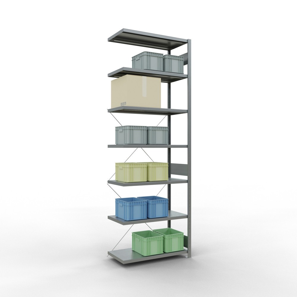Immagine del prodotto n. 3: Scaffalatura a ripiani SCHULTE, montaggio a incastro, campata aggiuntiva, portata per piano 330 kg, zincata, HxLxP 3.000 x 1.000 x 500 mm