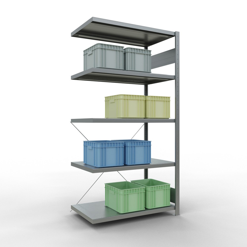 Immagine del prodotto n. 3: Scaffalatura a ripiani SCHULTE, montaggio a incastro, campata aggiuntiva, portata per piano 330 kg, zincata, AxLxP 2.000 x 1.000 x 600 mm