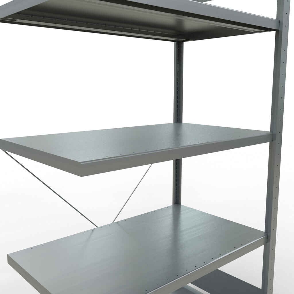 Scaffalatura a ripiani SCHULTE, montaggio a incastro, campata aggiuntiva, portata per piano 330 kg, zincata, AxLxP 2.000 x 1.000 x 600 mm Immagine del prodotto n. 5: Scaffalatura a ripiani SCHULTE, montaggio a incastro, campata aggiuntiva, portata per piano 330 kg, zincata, AxLxP 2.000 x 1.000 x 600 mm