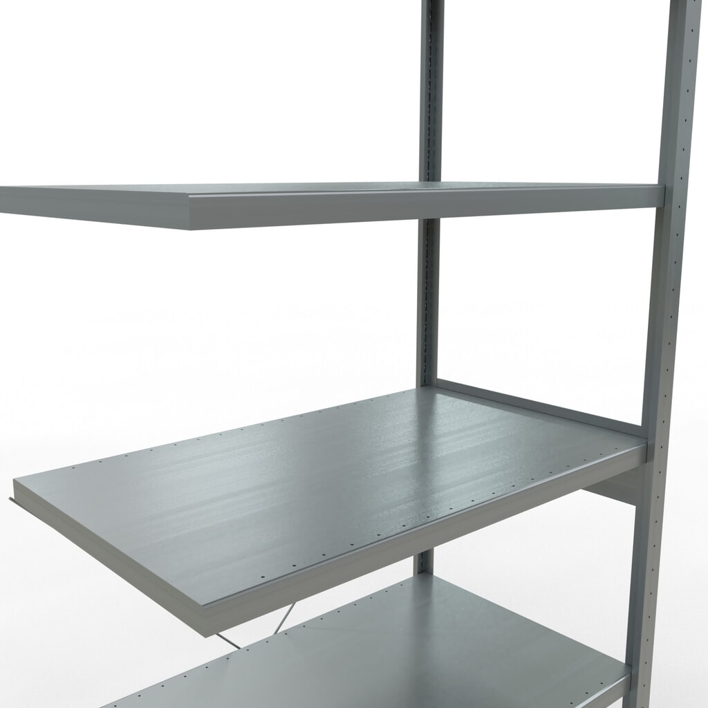 Immagine del prodotto n. 5: Scaffalatura a ripiani SCHULTE, montaggio a incastro, campata aggiuntiva, portata per piano 330 kg, zincata, HxLxP 2.500 x 1.000 x 600 mm