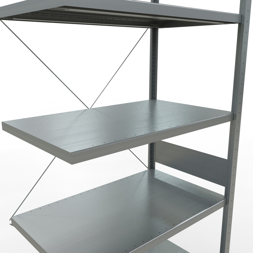 Immagine del prodotto n. 5: Scaffalatura a ripiani SCHULTE, montaggio a incastro, campata aggiuntiva, portata per piano 330 kg, zincata, HxLxP 3.000 x 1.000 x 600 mm