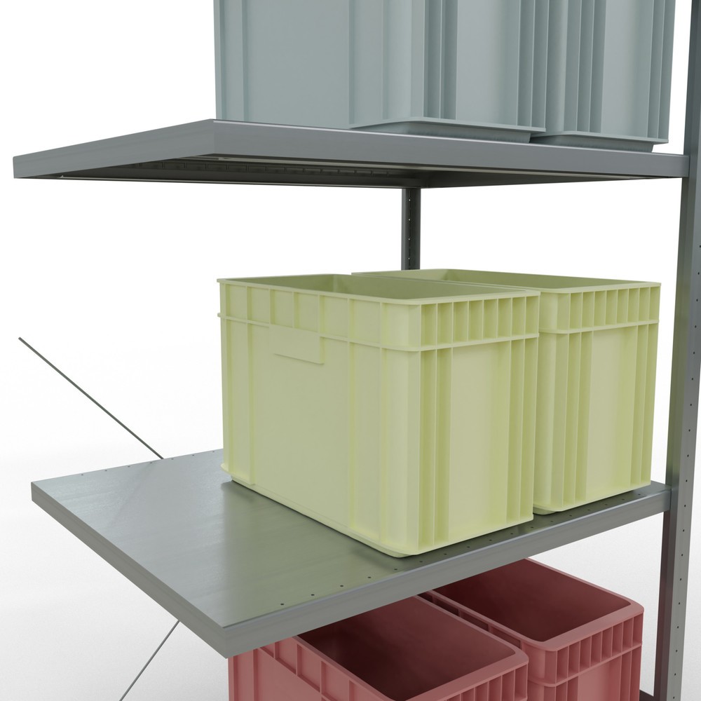 Immagine del prodotto n. 4: Scaffalatura a ripiani SCHULTE, montaggio a incastro, campata aggiuntiva, portata per piano 330 kg, zincata, AxLxP 2.000 x 1.000 x 800 mm