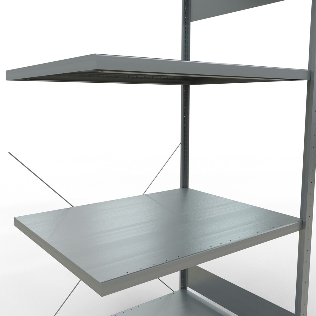 Scaffalatura a ripiani SCHULTE, montaggio a incastro, campata aggiuntiva, portata per piano 330 kg, zincata, AxLxP 2.000 x 1.000 x 800 mm Immagine del prodotto n. 5: Scaffalatura a ripiani SCHULTE, montaggio a incastro, campata aggiuntiva, portata per piano 330 kg, zincata, AxLxP 2.000 x 1.000 x 800 mm