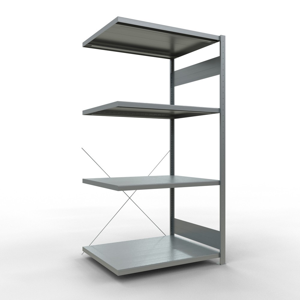 Immagine del prodotto n. 1: Scaffalatura a ripiani SCHULTE, montaggio a incastro, campata aggiuntiva, portata per piano 330 kg, zincata, AxLxP 2.000 x 1.000 x 800 mm