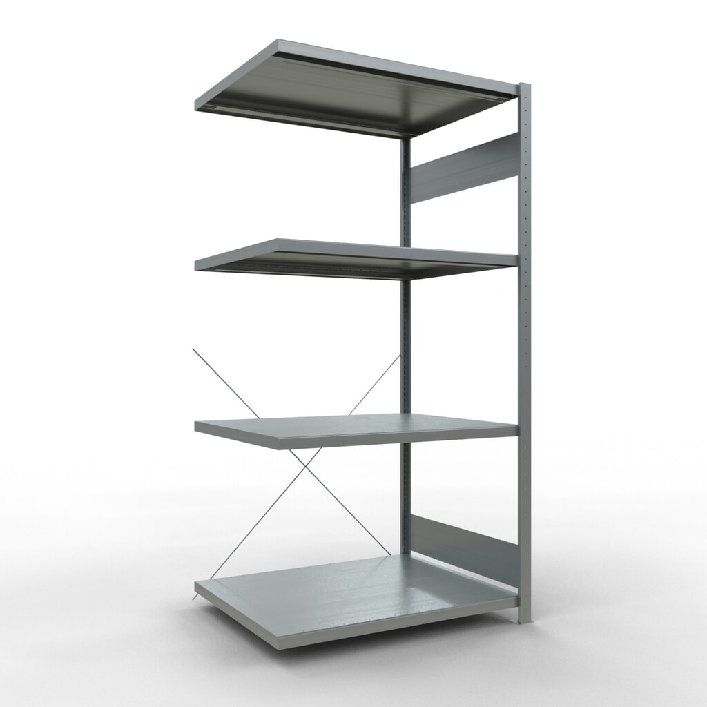 Scaffalatura a ripiani SCHULTE, montaggio a incastro, campata aggiuntiva, portata per piano 330 kg, zincata, AxLxP 2.000 x 1.000 x 800 mm Immagine del prodotto: Scaffalatura a ripiani SCHULTE, montaggio a incastro, campata aggiuntiva, portata per piano 330 kg, zincata, AxLxP 2.000 x 1.000 x 800 mm