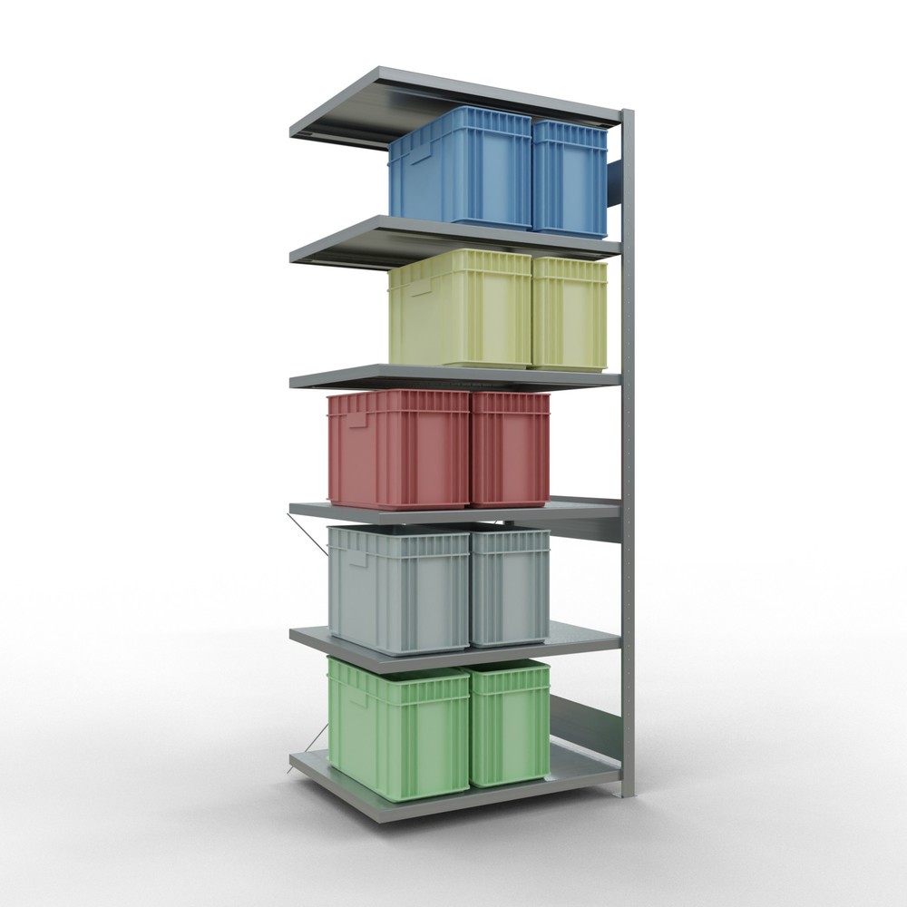 Immagine del prodotto n. 3: Scaffalatura a ripiani SCHULTE, montaggio a incastro, campata aggiuntiva, portata per piano 330 kg, zincata, AxLxP 2.500 x 1.000 x 800 mm