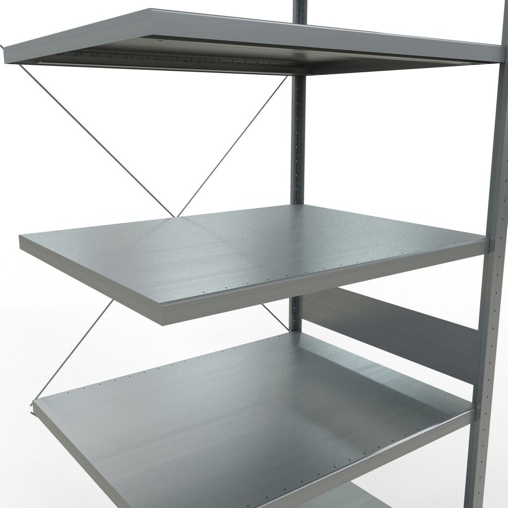 Immagine del prodotto n. 5: Scaffalatura a ripiani SCHULTE, montaggio a incastro, campata aggiuntiva, portata per piano 330 kg, zincata, AxLxP 3.000 x 1.000 x 800 mm