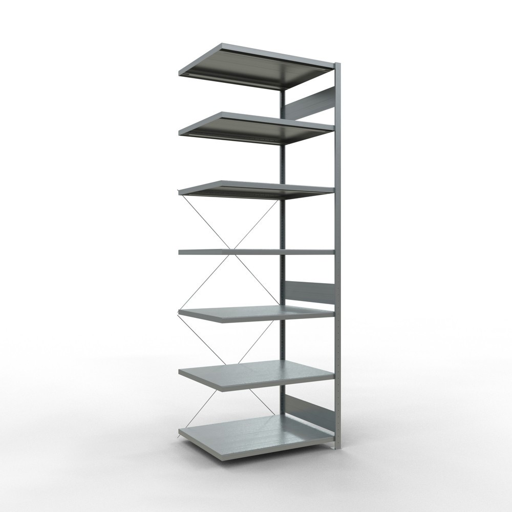 Immagine del prodotto n. 1: Scaffalatura a ripiani SCHULTE, montaggio a incastro, campata aggiuntiva, portata per piano 330 kg, zincata, AxLxP 3.000 x 1.000 x 800 mm