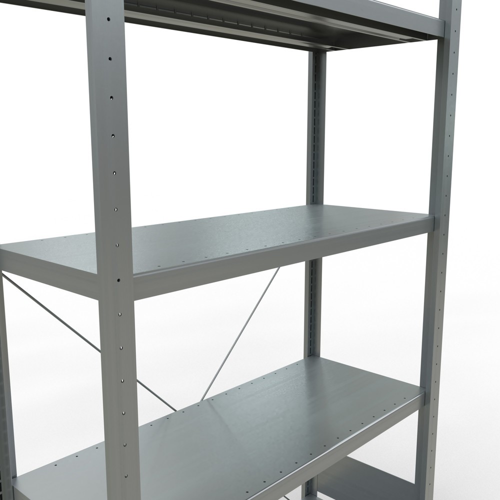 Immagine del prodotto n. 5: Scaffalatura a ripiani SCHULTE zincata con 5 fondi in lamiera d'acciaio, portata per piano di 330 kg, AxLxP 2.000 x 1.060 x 436 mm