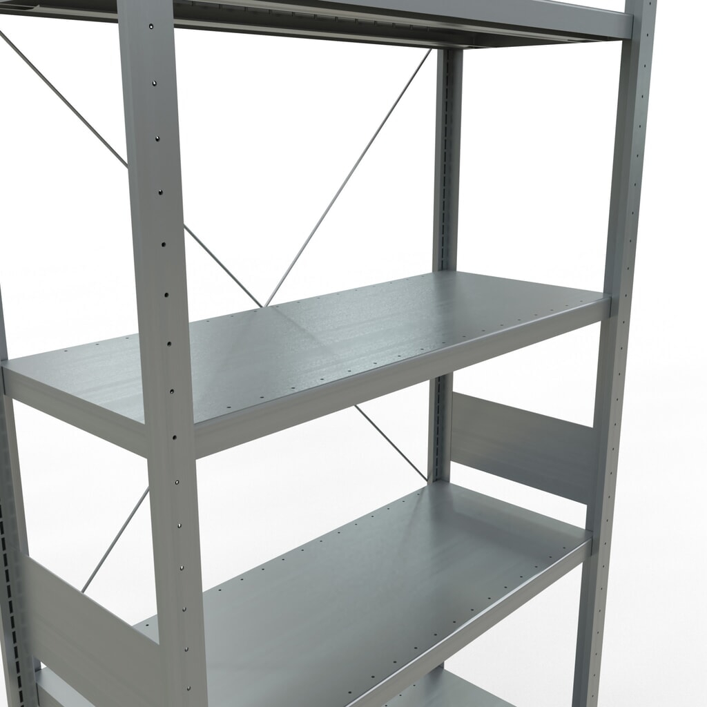Scaffalatura a ripiani SCHULTE zincata, portata per piano di 330 kg, AxLxP 3.000 x 1.060 x 436 mm Immagine del prodotto n. 5: Scaffalatura a ripiani SCHULTE zincata, portata per piano di 330 kg, AxLxP 3.000 x 1.060 x 436 mm