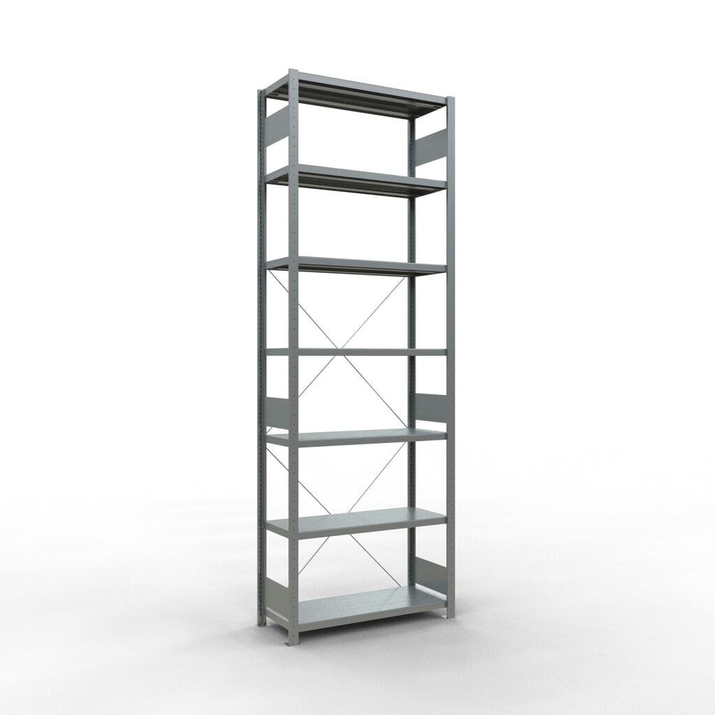 Scaffalatura a ripiani SCHULTE zincata, portata per piano di 330 kg, AxLxP 3.000 x 1.060 x 436 mm Immagine del prodotto n. 1: Scaffalatura a ripiani SCHULTE zincata, portata per piano di 330 kg, AxLxP 3.000 x 1.060 x 436 mm