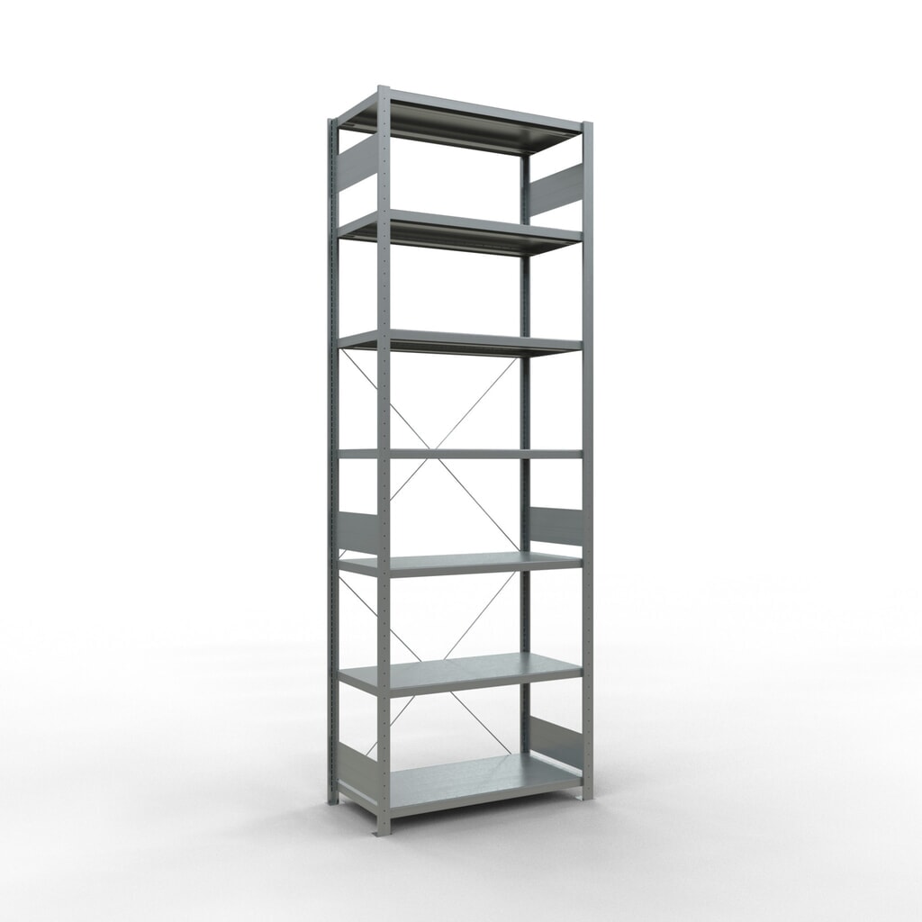 Scaffalatura a ripiani SCHULTE zincata, portata per piano di 330 kg, AxLxP 3.000 x 1.060 x 536 mm Immagine del prodotto: Scaffalatura a ripiani SCHULTE zincata, portata per piano di 330 kg, AxLxP 3.000 x 1.060 x 536 mm
