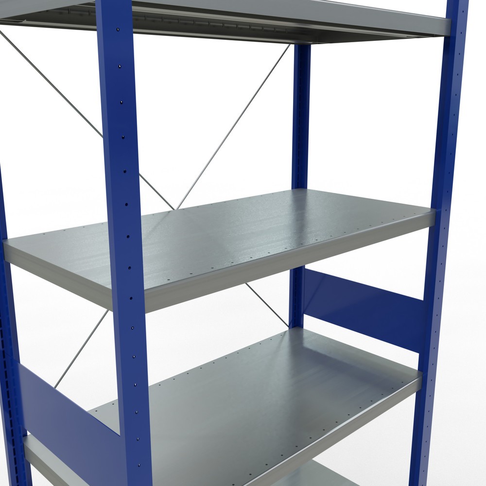 Immagine del prodotto n. 5: Scaffalatura a ripiani SCHULTE, blu genziana/zincato, portata per piano di 330 kg, AxLxP 3.000 x 1.060 x 536 mm