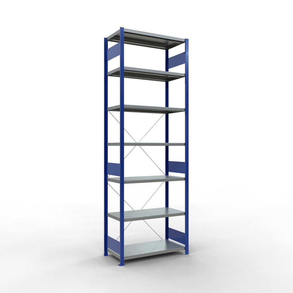 Immagine del prodotto: Scaffalatura a ripiani SCHULTE, blu genziana/zincato, portata per piano di 330 kg, AxLxP 3.000 x 1.060 x 536 mm