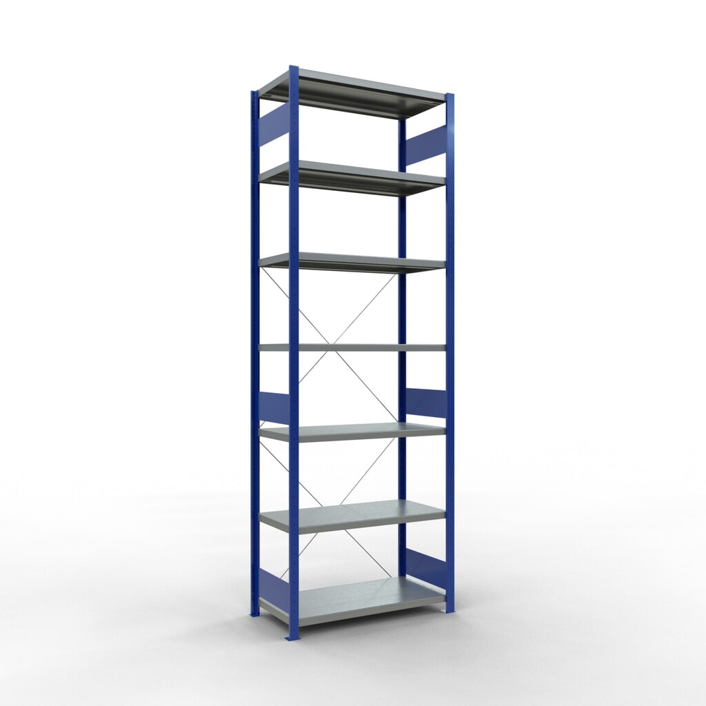 Immagine del prodotto: Scaffalatura a ripiani SCHULTE, blu genziana/zincato, portata per piano di 330 kg, AxLxP 3.000 x 1.060 x 536 mm