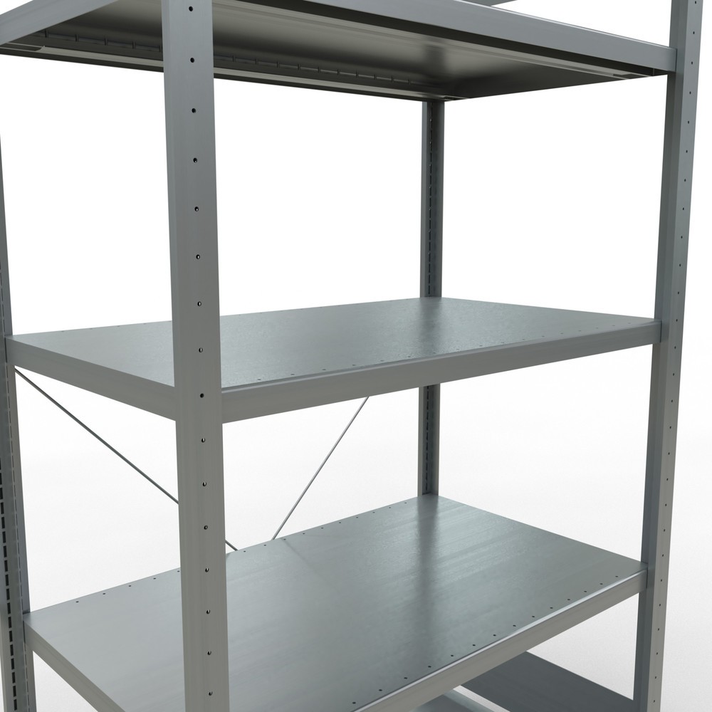 Immagine del prodotto n. 5: Scaffalatura a ripiani SCHULTE zincata con 5 fondi in lamiera d'acciaio, portata per piano di 330 kg, AxLxP 2.000 x 1.060 x 636 mm