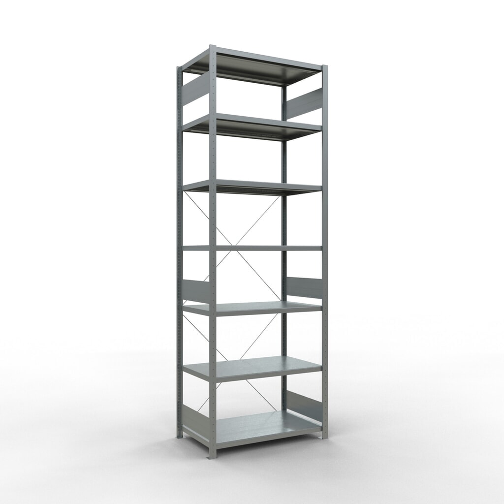 Scaffalatura a ripiani SCHULTE zincata, portata per piano di 330 kg, AxLxP 3.000 x 1.060 x 636 mm Immagine del prodotto: Scaffalatura a ripiani SCHULTE zincata, portata per piano di 330 kg, AxLxP 3.000 x 1.060 x 636 mm