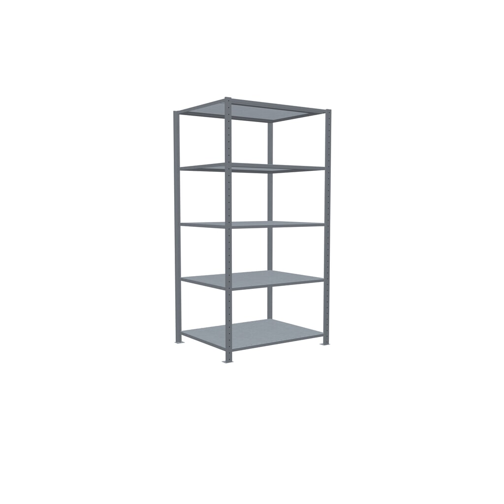 Immagine del prodotto n. 2: Scaffalatura a ripiani SCHULTE zincata con 5 fondi in lamiera d'acciaio, portata per piano di 330 kg, AxLxP 2.000 x 1.060 x 836 mm