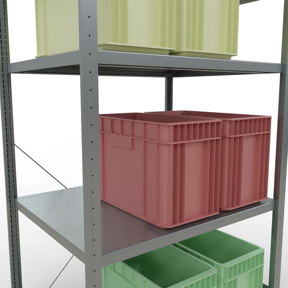 Immagine del prodotto n. 4: Scaffalatura a ripiani SCHULTE zincata con 5 fondi in lamiera d'acciaio, portata per piano di 330 kg, AxLxP 2.000 x 1.060 x 836 mm