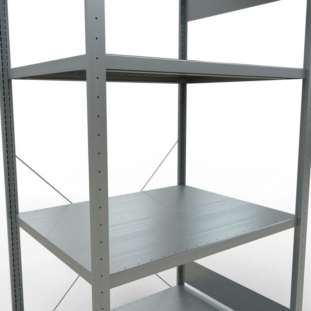 Immagine del prodotto n. 5: Scaffalatura a ripiani SCHULTE zincata con 5 fondi in lamiera d'acciaio, portata per piano di 330 kg, AxLxP 2.000 x 1.060 x 836 mm