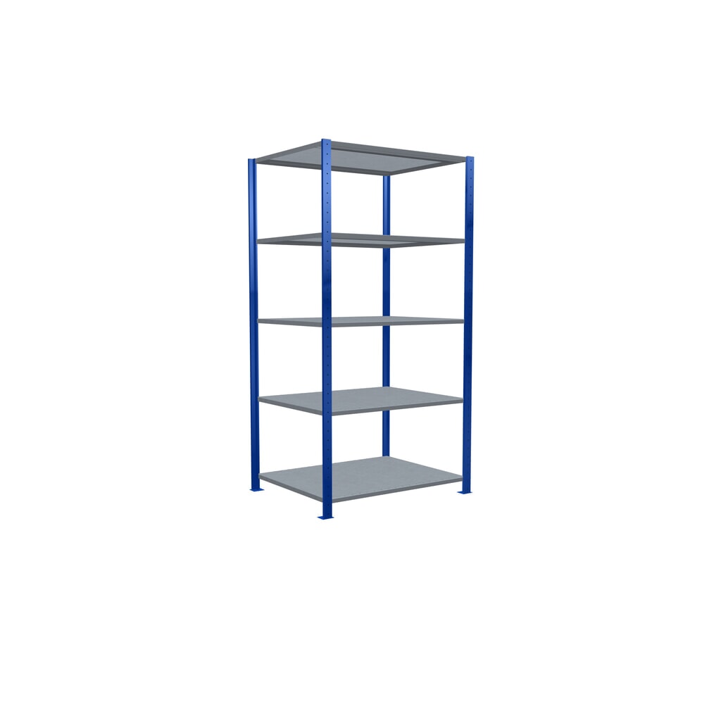 Scaffalatura a ripiani SCHULTE, blu genziana/zincato con 5 fondi in lamiera d'acciaio, portata per piano di 330 kg, AxLxP 2.000 x 1.060 x 836 mm Immagine del prodotto n. 2: Scaffalatura a ripiani SCHULTE, blu genziana/zincato con 5 fondi in lamiera d'acciaio, portata per piano di 330 kg, AxLxP 2.000 x 1.060 x 836 mm