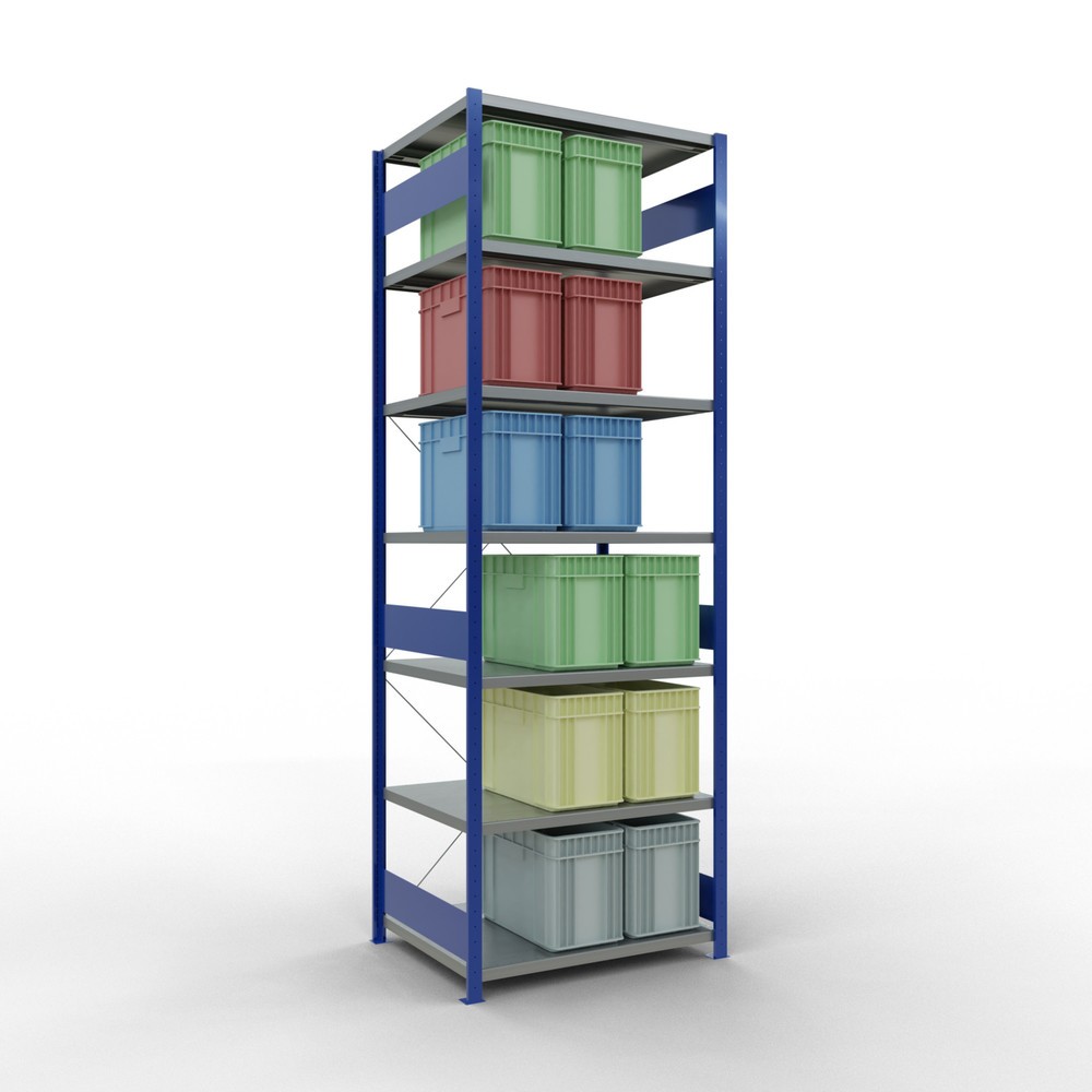 Immagine del prodotto n. 3: Scaffalatura a ripiani SCHULTE, blu genziana/zincato, portata per piano di 330 kg, AxLxP 3.000 x 1.060 x 836 mm