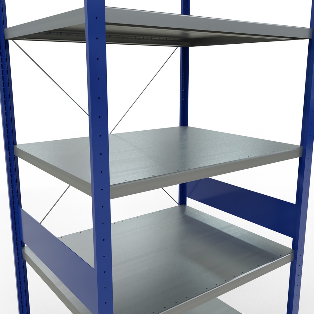 Immagine del prodotto n. 5: Scaffalatura a ripiani SCHULTE, blu genziana/zincato, portata per piano di 330 kg, AxLxP 3.000 x 1.060 x 836 mm