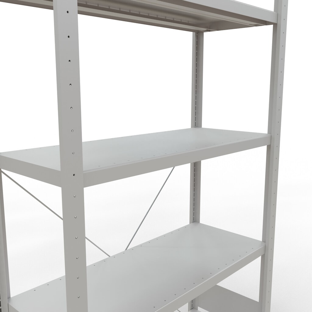 Immagine del prodotto n. 5: Scaffalatura a ripiani SCHULTE, grigio chiaro con 5 fondi in lamiera d'acciaio, portata per piano di 330 kg, AxLxP 2.000 x 1.060 x 436 mm